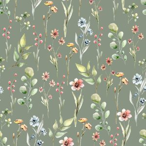Papier Peint Fleurs De Printemps, Feuilles, 3D, Pour Le Salon – Image 1