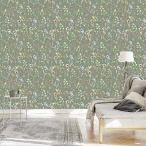 Papier Peint Fleurs De Printemps, Feuilles, 3D, Pour Le Salon – Image 3