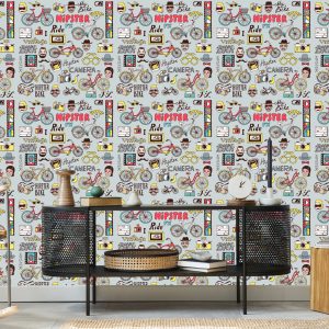 Papier Peint Collage Hipster – Image 5