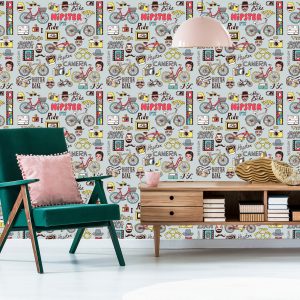 Papier Peint Collage Hipster – Image 6