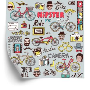 Papier Peint Collage Hipster – Image 2
