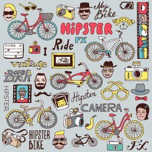 Papier Peint Collage Hipster – Image 1