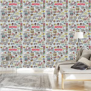 Papier Peint Collage Hipster – Image 3
