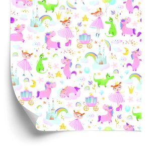 Papier Peint Pour Les Enfants - Princesses, Licornes Et Dragons – Image 2