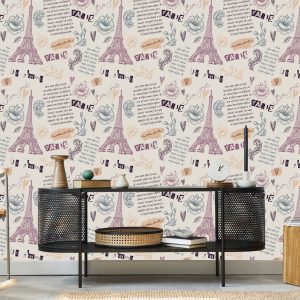 Papier Peint Tour Eiffel Avec Des Fleurs – Image 5