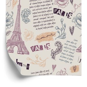 Papier Peint Tour Eiffel Avec Des Fleurs – Image 2