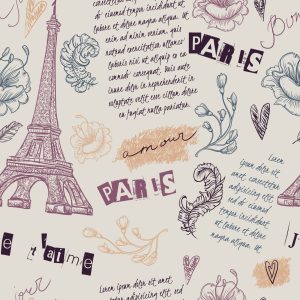Papier Peint Tour Eiffel Avec Des Fleurs – Image 1