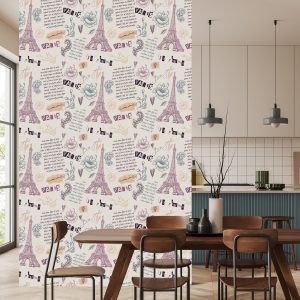 Papier Peint Tour Eiffel Avec Des Fleurs – Image 4