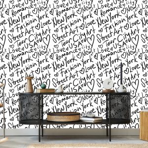 Papier Peint Typographie New-Yorkaise En Noir Et Blanc – Image 5