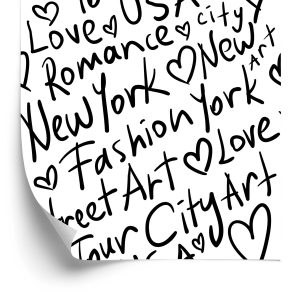 Papier Peint Typographie New-Yorkaise En Noir Et Blanc – Image 2