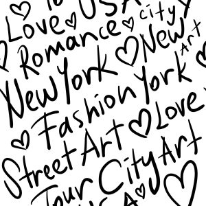 Papier Peint Typographie New-Yorkaise En Noir Et Blanc – Image 1