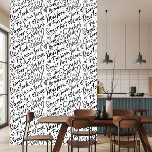 Papier Peint Typographie New-Yorkaise En Noir Et Blanc – Image 4
