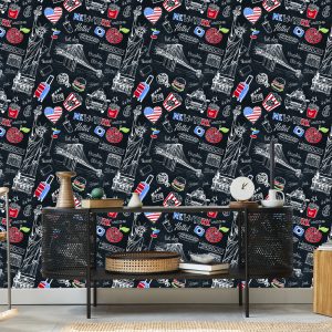 Papier Peint New York Sur La Plaque Noire – Image 5