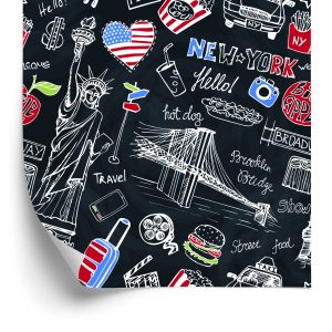 Papier Peint New York Sur La Plaque Noire – Image 2