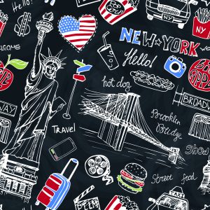 Papier Peint New York Sur La Plaque Noire – Image 1