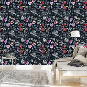 Papier Peint New York Sur La Plaque Noire – Image 3