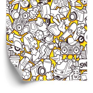 Papier Peint Jeunesse Ville Vie Urbaine Graffiti Musique – Image 2