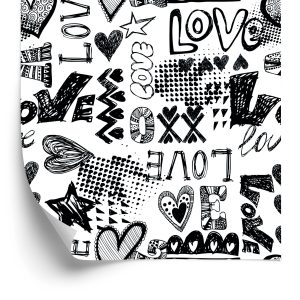 Papier Peint Coeurs Avec Inscriptions – Image 2