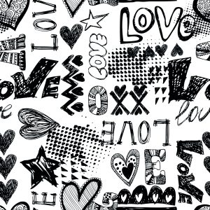 Papier Peint Coeurs Avec Inscriptions – Image 1