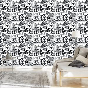 Papier Peint Coeurs Avec Inscriptions – Image 3