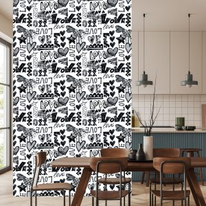 Papier Peint Coeurs Avec Inscriptions – Image 4