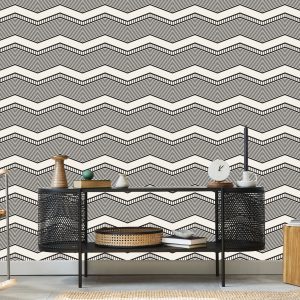 Papier Peint Géométrique - Zigzags Rétro – Image 5