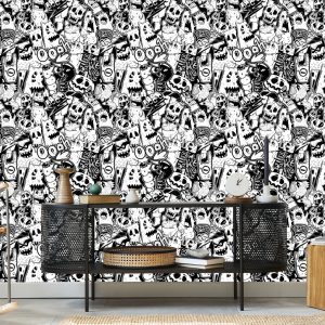 Papier Peint Monstres Noirs Et Blancs – Image 5