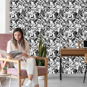 Papier Peint Monstres Noirs Et Blancs – Image 7