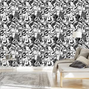 Papier Peint Monstres Noirs Et Blancs – Image 3