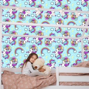 Papier Peint Pour Les Enfants - Belles Licornes Colorées – Image 7