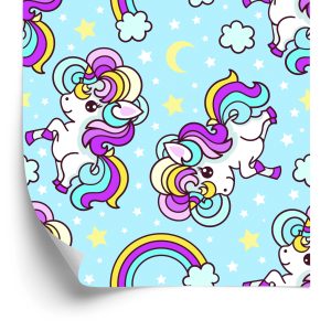 Papier Peint Pour Les Enfants - Belles Licornes Colorées – Image 2
