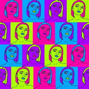 Papier Peint Des Portraits Au Style Pop-Art – Image 1