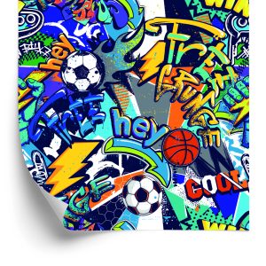 Papier Peint Jeunes Sport Graffiti Football – Image 2