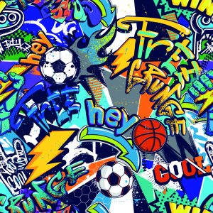 Papier Peint Jeunes Sport Graffiti Football – Image 1