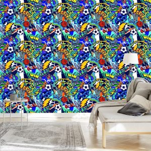 Papier Peint Jeunes Sport Graffiti Football – Image 3