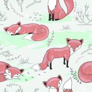 Papier Peint Renards Dans La Clairière – Image 1