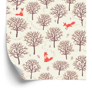 Papier Peint Renards Dans La Forêt D'hiver – Image 2