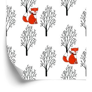 Papier Peint Renards Parmi Les Arbres – Image 2