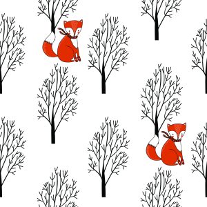 Papier Peint Renards Parmi Les Arbres – Image 1