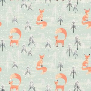 Papier Peint Renards Dans La Forêt D'hiver – Image 1