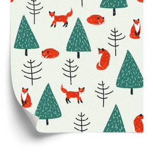 Papier Peint Renards Endormis Dans La Forêt – Image 2