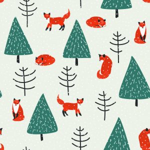 Papier Peint Renards Endormis Dans La Forêt – Image 1