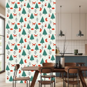 Papier Peint Renards Endormis Dans La Forêt – Image 4