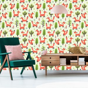 Papier Peint Renards Heureux Dans La Forêt – Image 6