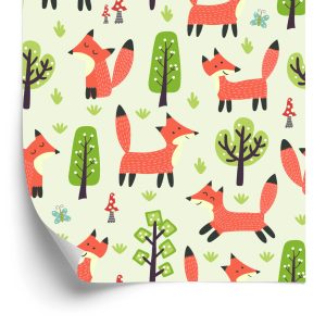 Papier Peint Renards Heureux Dans La Forêt – Image 2