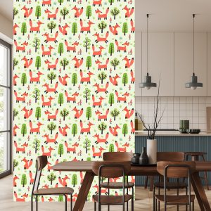Papier Peint Renards Heureux Dans La Forêt – Image 4