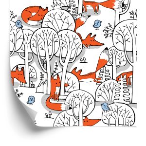 Papier Peint Renards Souriants Dans La Forêt – Image 2