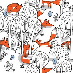 Papier Peint Renards Souriants Dans La Forêt – Image 1