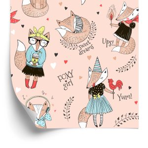 Papier Peint Renards Heureux Avec Des Inscriptions – Image 2