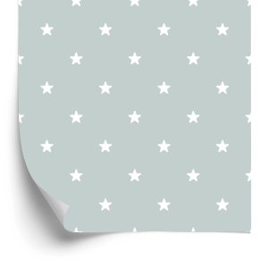 Papier Peint Pour Enfants - Étoiles Blanches Sur Fond Gris – Image 2